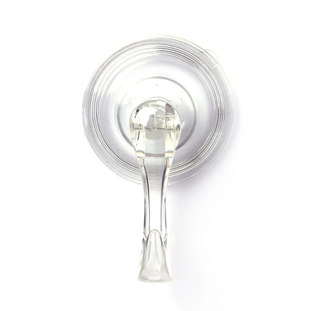 Clear Reusable Suction Cup Hooks – Heavy Duty Vacuum Hooks for Kitchen & Bathroom