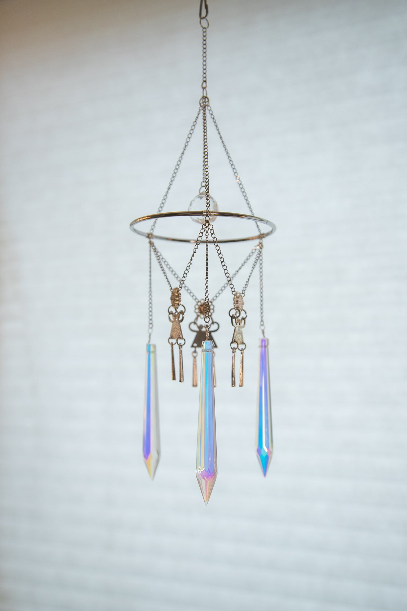 Silver Crystal Cascade Hmong Charm Suncatcher