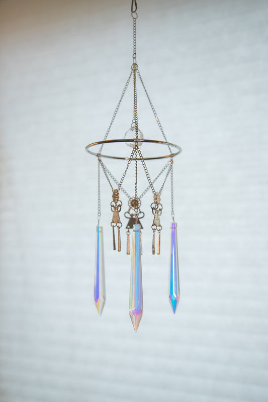 Silver Crystal Cascade Hmong Charm Suncatcher