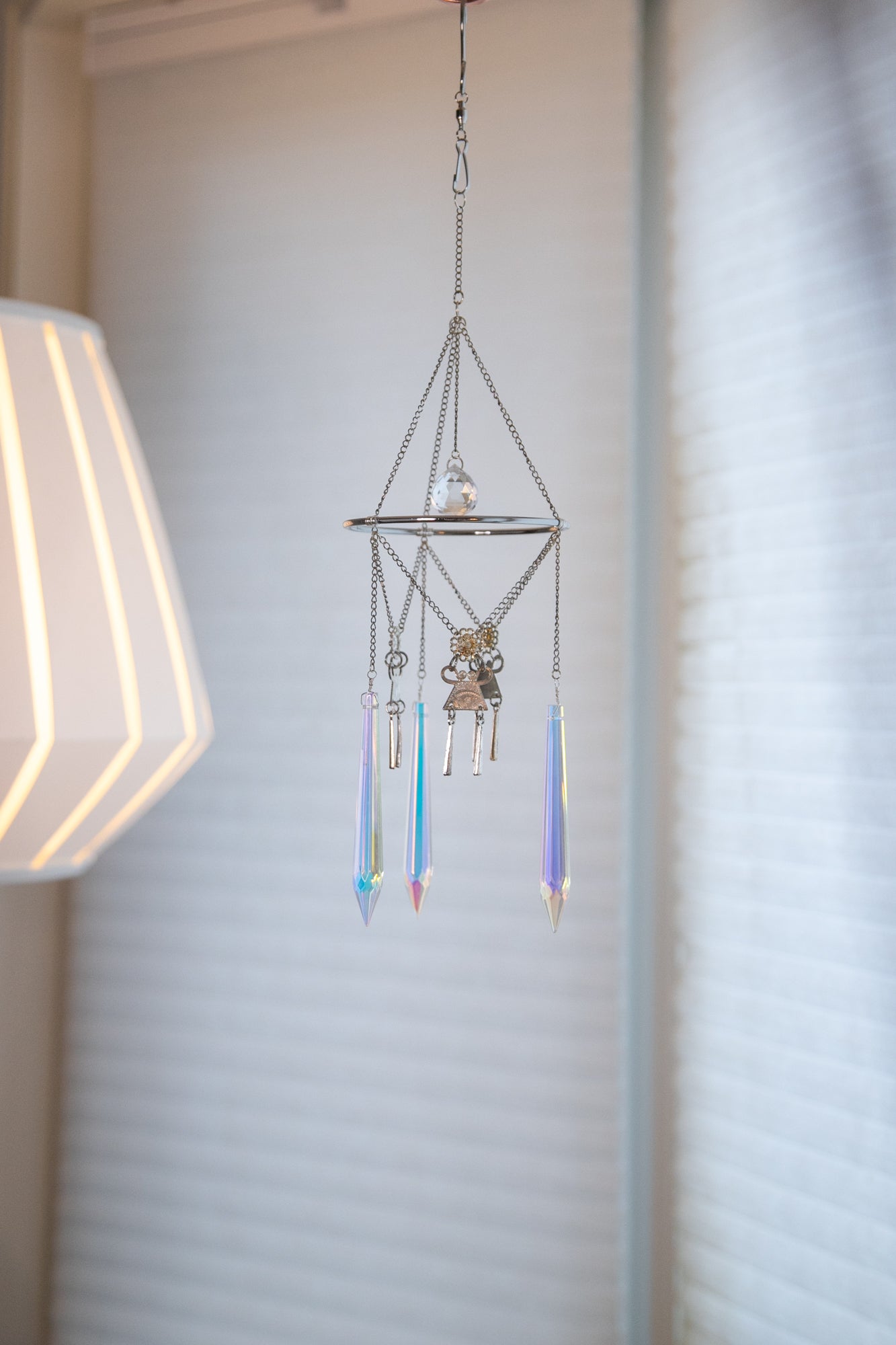 Silver Crystal Cascade Hmong Charm Suncatcher